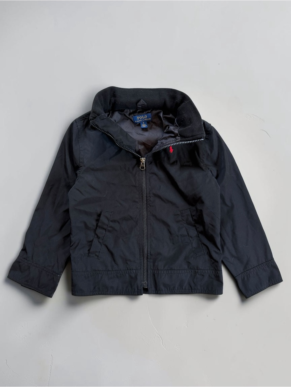 POLO RALPH LAUREN EUC Classic Black Hooded Lightweight Jacket